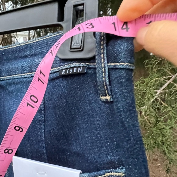 NWT Risen jeans 27 5 ultra high rise flare bell dark denim wide - Picture 12 of 16